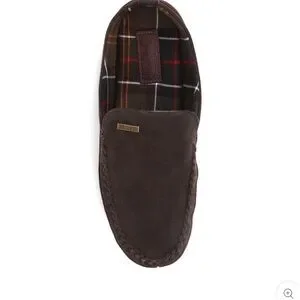 Barbour Dark Brown Plaid Slip-On Loafers Barbour Suede Monty Slippers | Shopbop main image 2